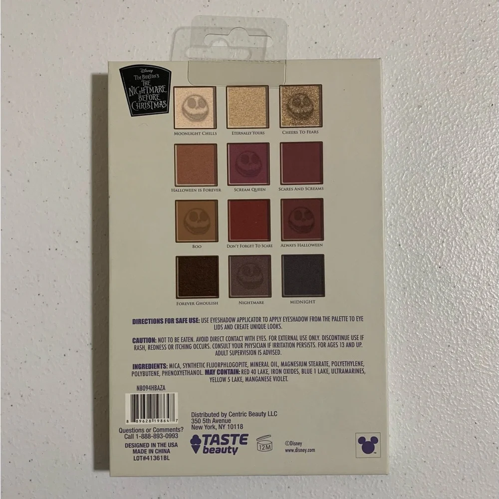 Taste Beauty x Tim Burton’s The Nightmare Before Christmas Eyeshadow Palette-New